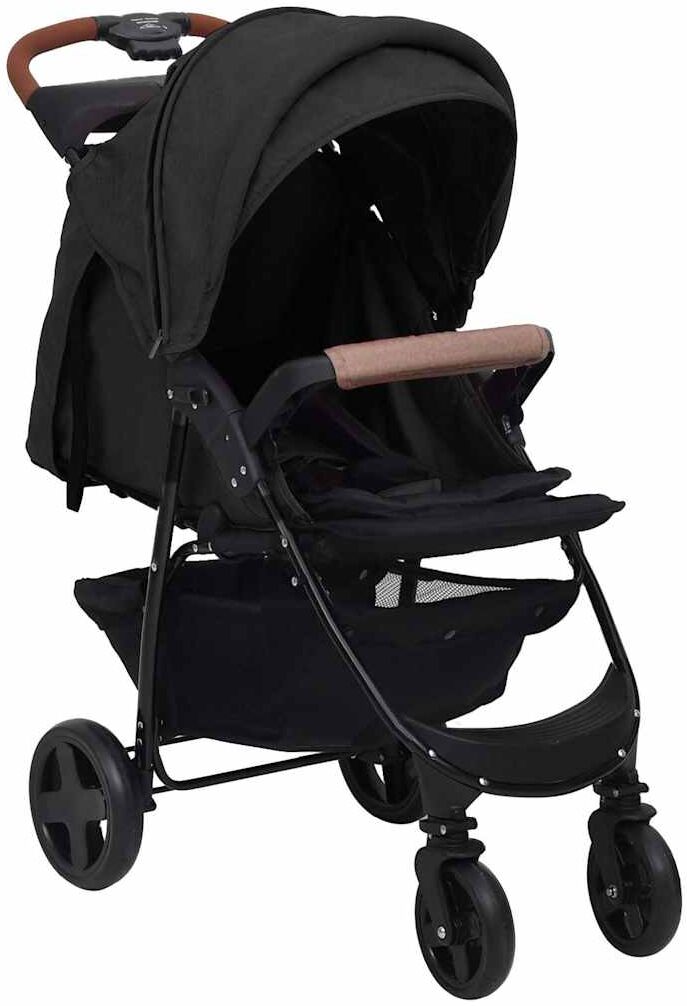 vidaXL Poussette pour bébé 3-en-1 Anthracite Acier