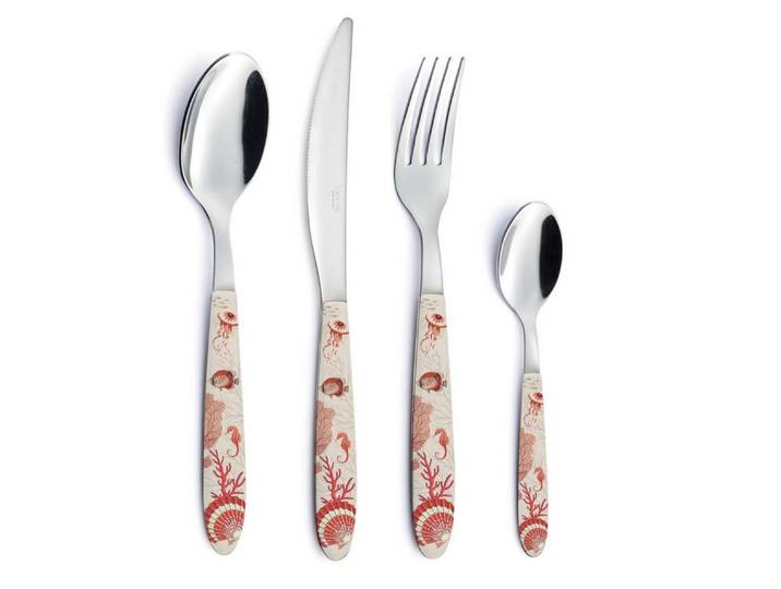 EasyLife Besteck-Set Reef, Stahl, Spülmaschinengeeignet, Mehrfarbig, Korallen, H: cm