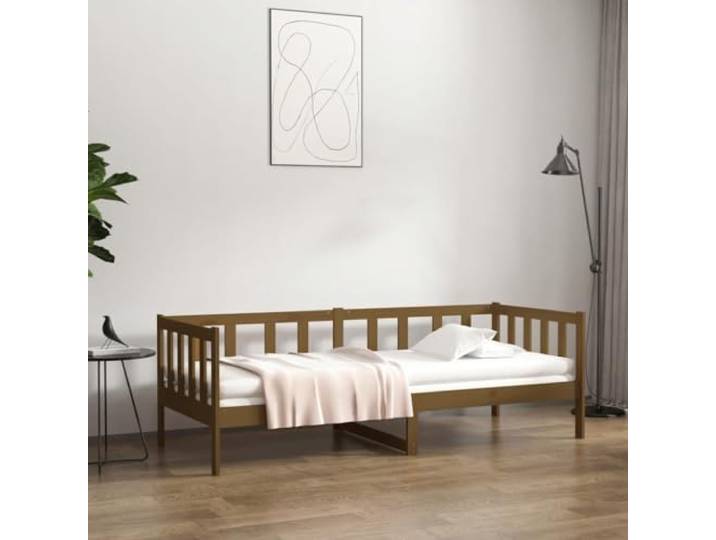 RJPLMFV Tagesbett, Kiefer, massiv, 80 x 200 cm, Honigbraun Schlafsofa, 3 Seiten, Lattenrost inklusive, Aufbewahrung unter dem Bett, ohne Matratze