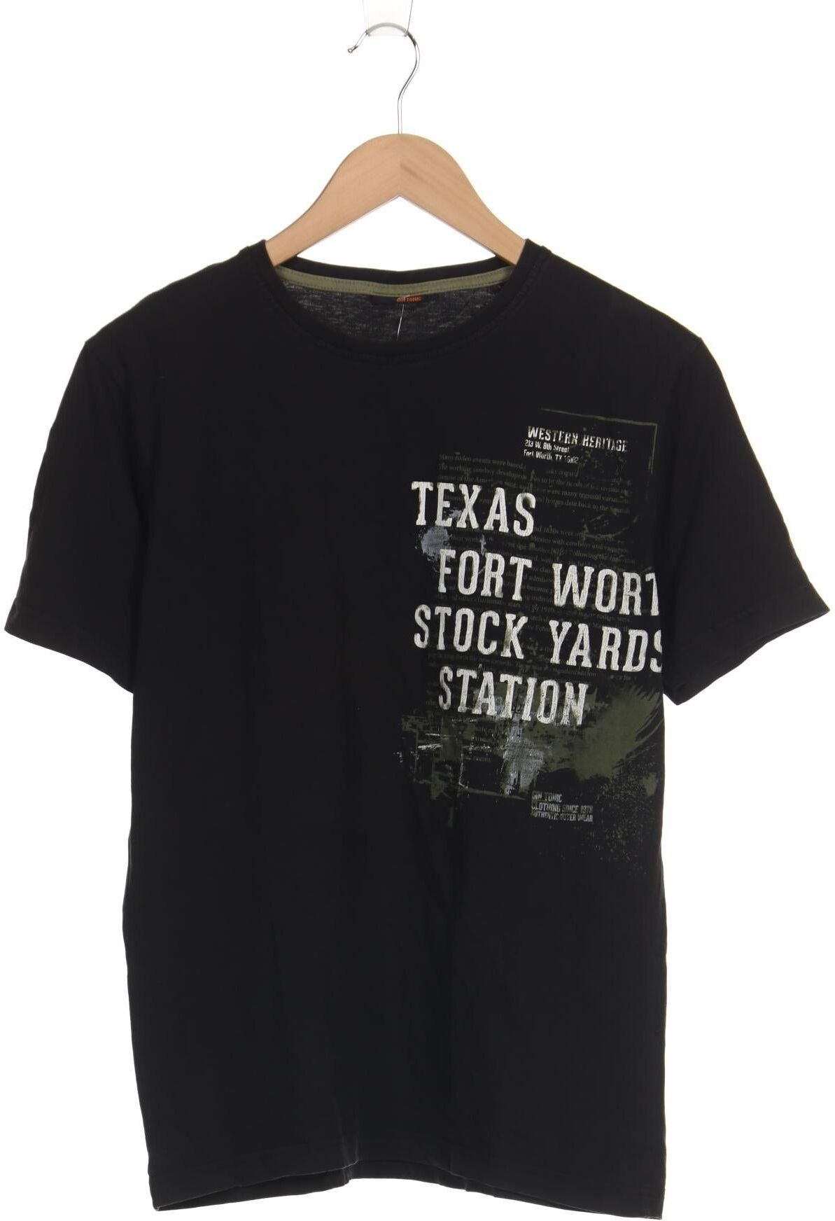GIN Tonic Herren T-Shirt, Schwarz, Gr. L, Baumwolle - Second Hand