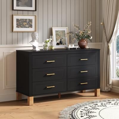 Lesly 6-Drawer Double Dresser Modern Storage Cabinet