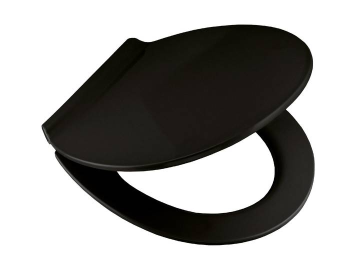 WC-Sitz KLEINE WOLKE Alley , schwarz, B:37cm H:5cm L:45cm, Duroplast, WC-Sitze, WC-Sitz, mit Absenkautomatik
