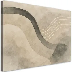 LEINWANDBILD Abstraktion Minimalismus Beige Wellen 90x60cm