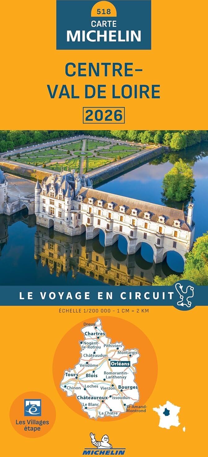 Carte régionale n° 518 - Centre-Val de Loire 2026   Michelin
