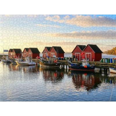 CALVENDO Puzzle Fischereihafen Boltenhagen 2000 Teile Puzzle quer | 2000 Teile Lege-Größe 90 × 67 cm Foto-Puzzle für glückliche Stunden