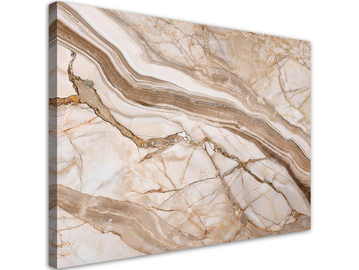 Feeby Leinwandbild Braun Beige Marmor Zusammenfassung 100x70cm, Rechteckig, 100x70 cm, Bilder & Rahmen, Bilder, Leinwandbilder