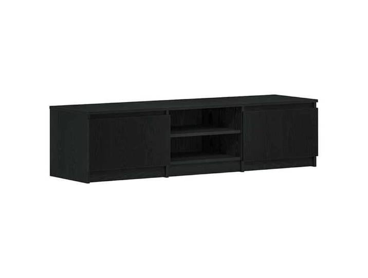 Meuble - Armoire TV - Noir - Meuble TV en chêne noir 140x40x36 cm bois d'ingénierie_12444