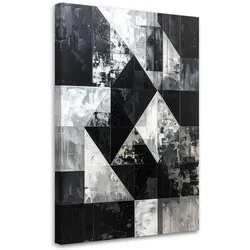 WANDBILD, Schwarze geometrische Abstraktion