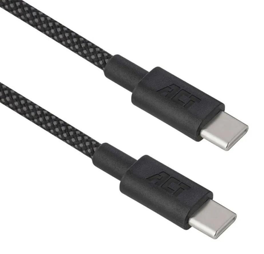 ACT AC3086 USB-C naar USB-C kabel, 1 meter, zwart