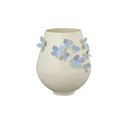HOME STORY Vase   ¦ weiß ¦ Metall ¦ Maße (cm): H: 23,5  Ø: 20.0