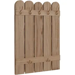 Mendler Wandgarderobe HWC-N95, Garderobe Garderobenpaneel, Paulownia 7 Haken 86x60cm ~ natur