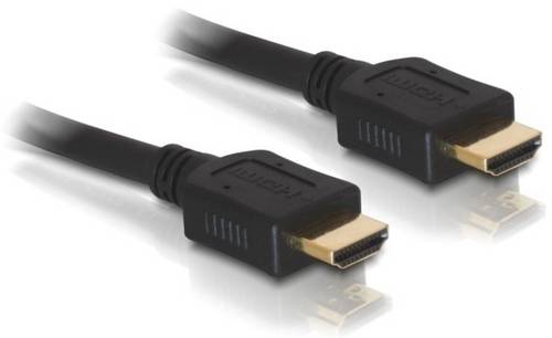Delock HDMI Anschlusskabel HDMI-A Stecker 3m Schwarz 84408 Rund, Geschirmt, vergoldete Steckkontakte, verdrillt HDMI-Kabel