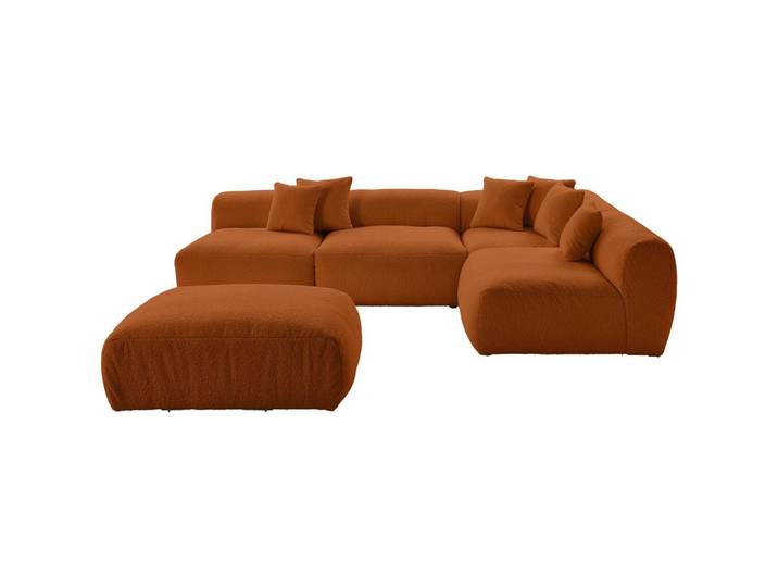 Ecksofa Bloom mit Hocker Rostfarben
