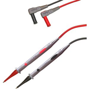 PeakTech Messleitung TKS-2, 2 Stück, 1,2m, mit Lamellenstecker, 2mm Prüfspitze