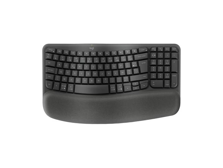 Logitech Clavier sans fil Ergo Wave Keys Pro Azerty - Récepteur USB Logi Bolt et Bluetooth - Avec repose poignet - Noir