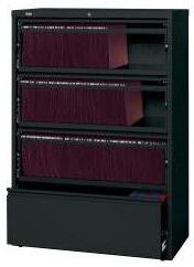 "Hirsh Commercial Grade 36"" Wide 4-drawer Lateral with Roll-out Shelves"