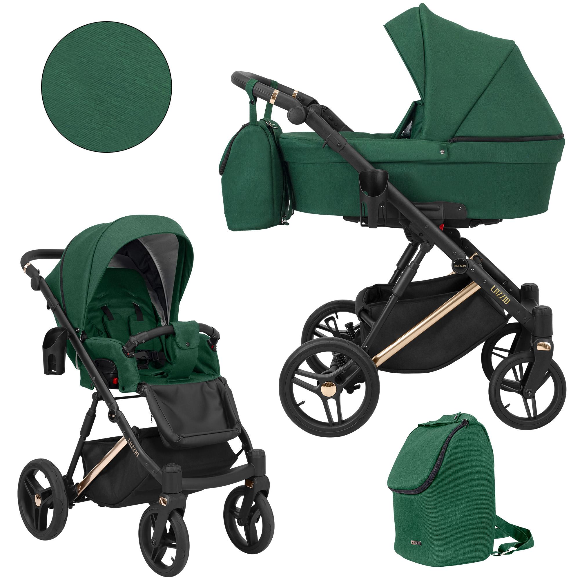 Kinderwagen Kunert Lazzio Premium 2in1 - Kupferfarbene Rahmen - Farbe: Grün