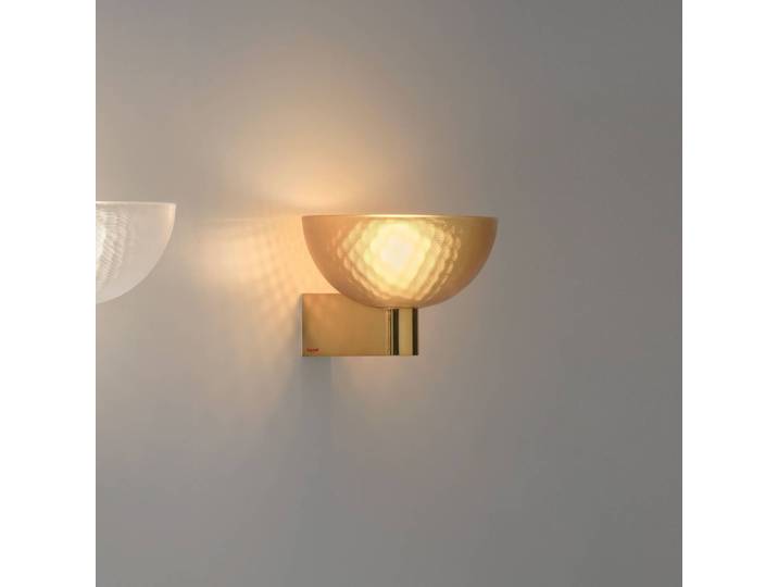 Design wandlamp Fata, crème / amber, Woon-/ Eetkamer, Kunststof, Design, Wandlamp design