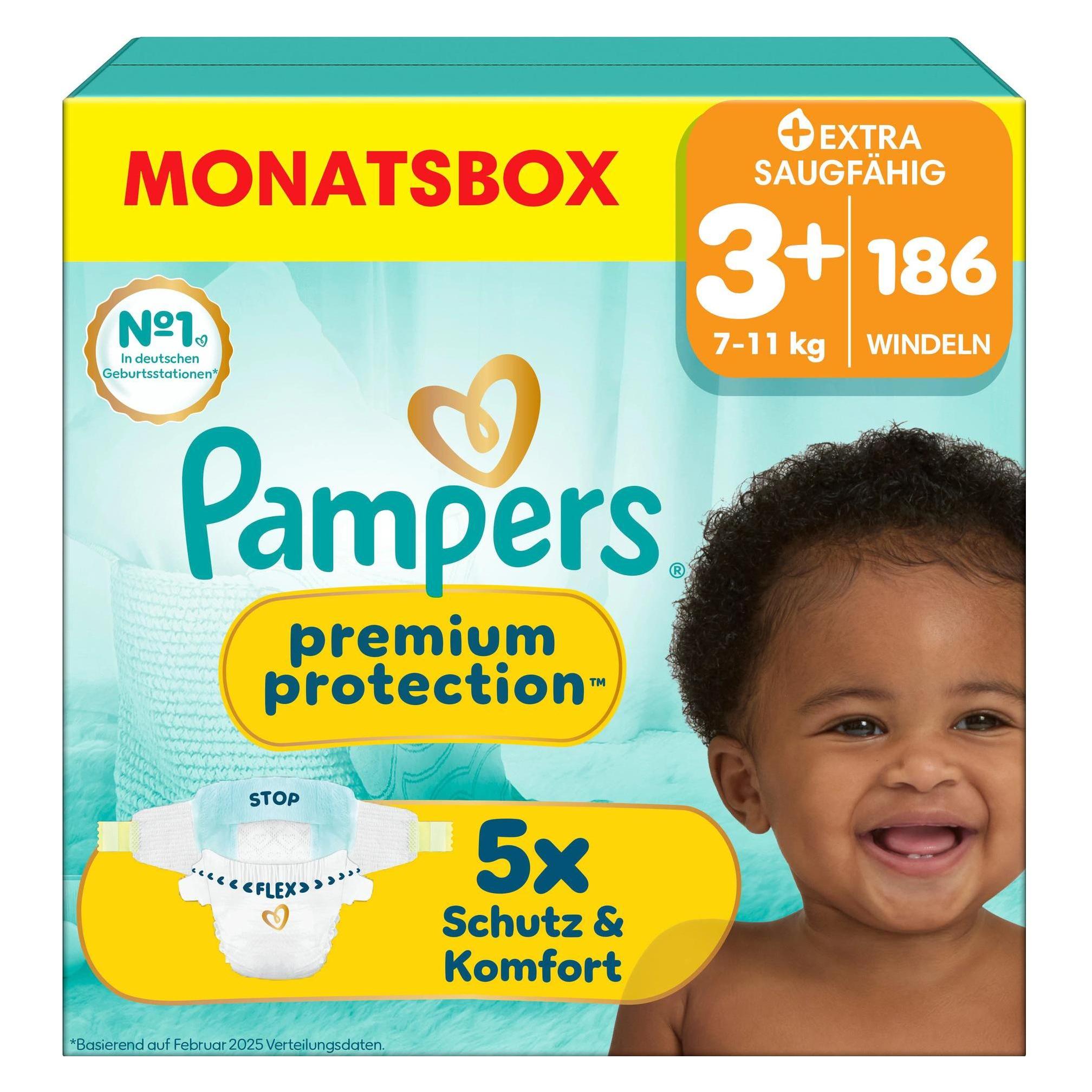 Pampers Premium Protection (Gr. 3+, Monatsbox, 186 Stk.) (8006530107099)