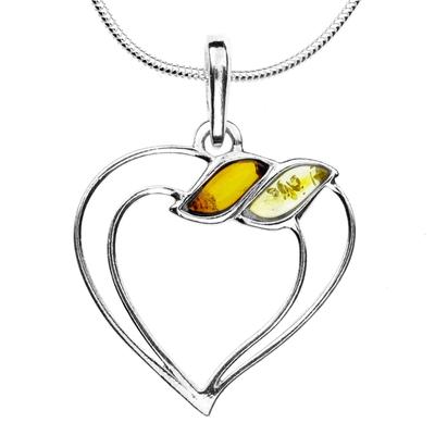 Kette mit Anhänger OSTSEE-SCHMUCK "Ostsee-Schmuck Kette mit Anhänger Herz Kette mit Anhänger Herz" Gr. 50, silber, Halsketten, Damen, 50cm, Silber 925 (Sterlingsilber), L: 42