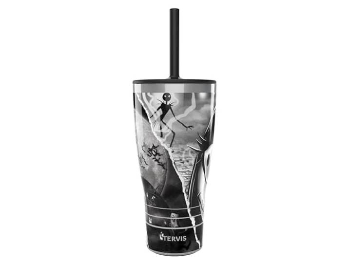 Tervis Disney Nightmare Before Christmas Torn Collage Isolierter Becher, 850 ml, mit Strohhalm-Deckel, Edelstahl