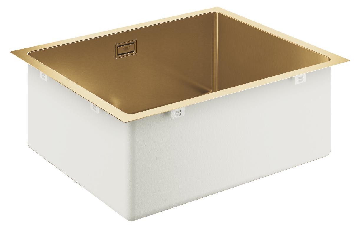 GROHE K700U 60-S, Unterbauspüle, Rechteckig, Edelstahl, Gold, 1 Becken, Rechteckig