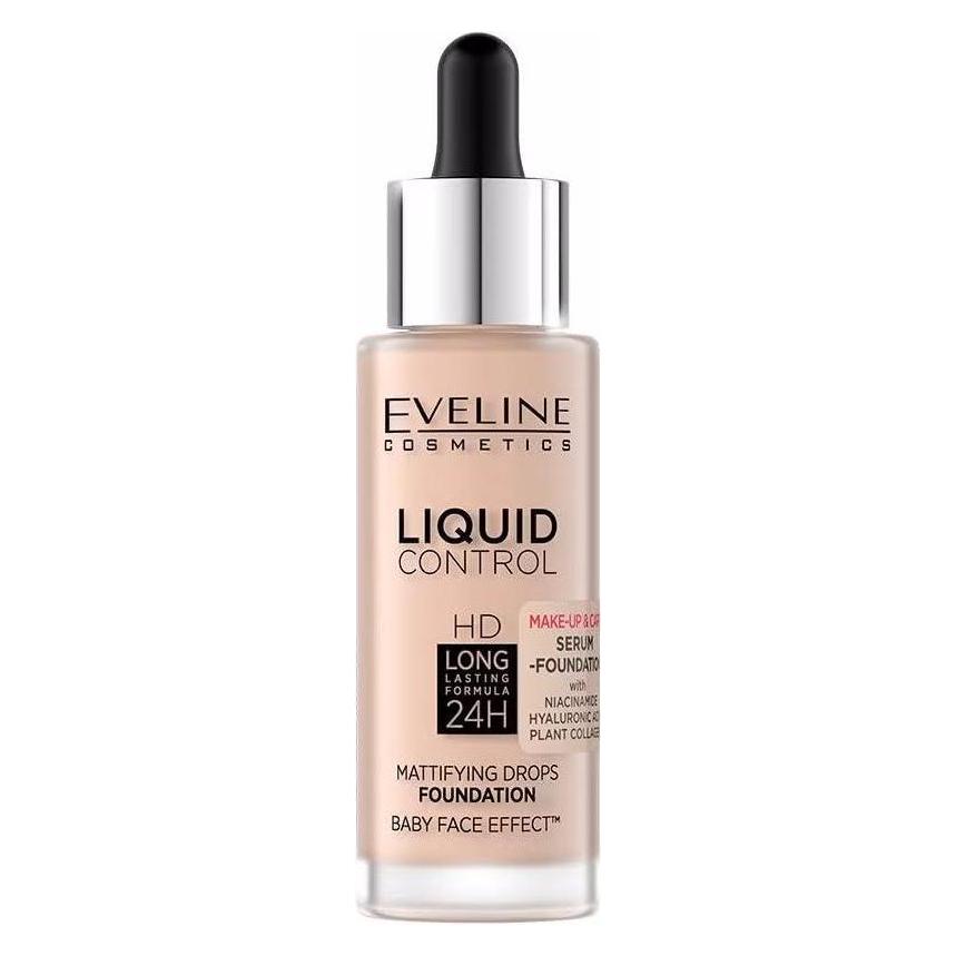 Eveline Liquid Control Hd Mattifying Drops Foundation 003 Ivory Beige 32Ml (Ivory Beige) (43477110)