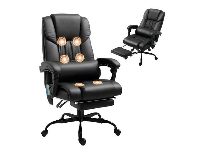 FELIXLEO Bürostuhl Bürostuhl ergonomisch Massagefunktion Fußstütze hohe Rückenlehne (1 St)
