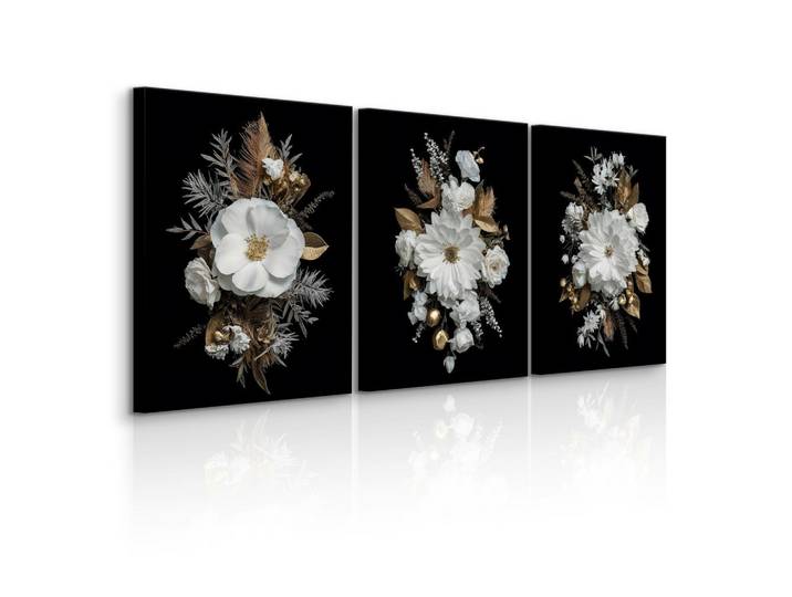 LEINWANDBILDER 3-es Set Blumen Natur 3D