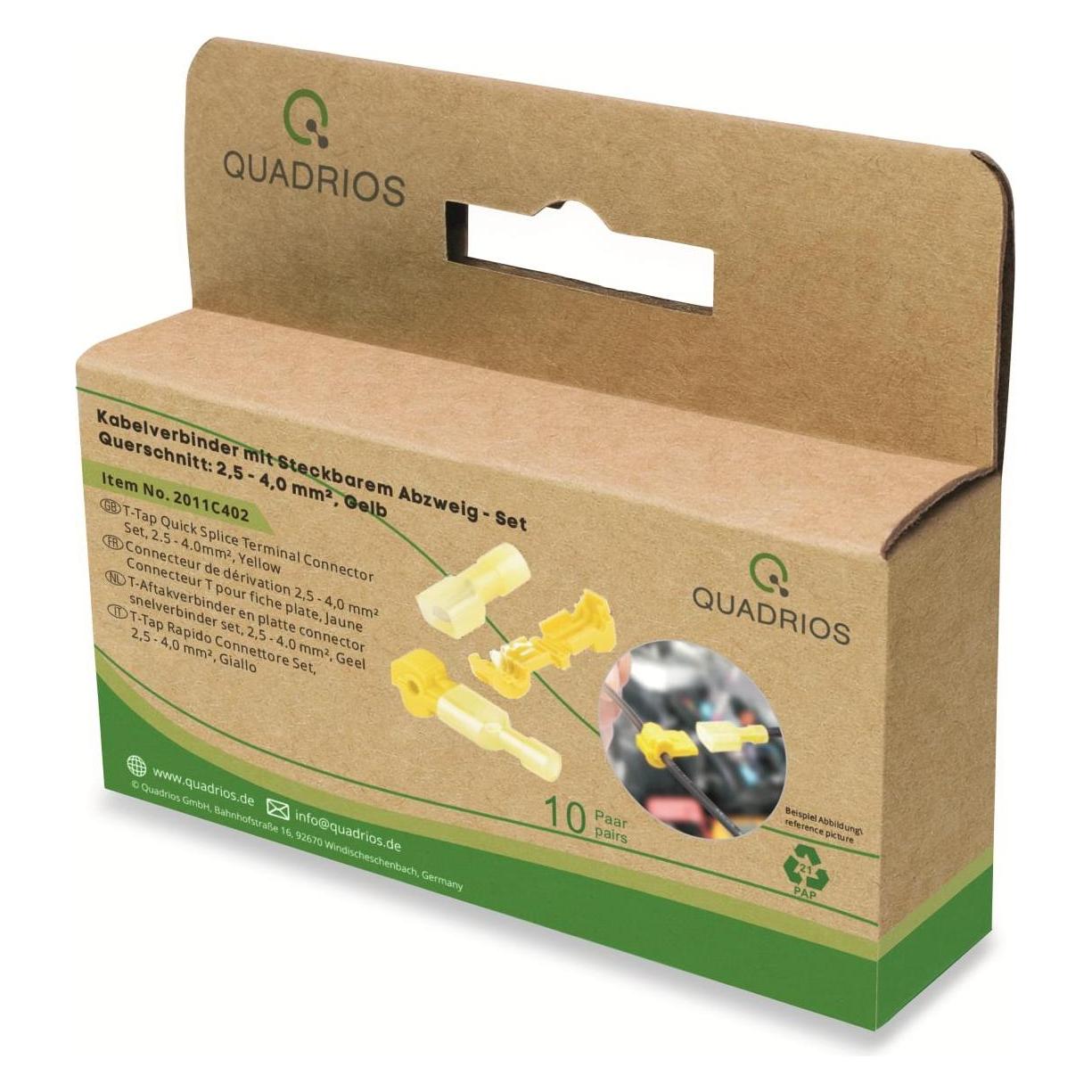 Quadrios 2011C404 2011C404 Abzweigverbinder flexibel: 4-6 mm² starr: 4-6 mm² Polzahl (num): 2 20 St. Gelb (2011C404)