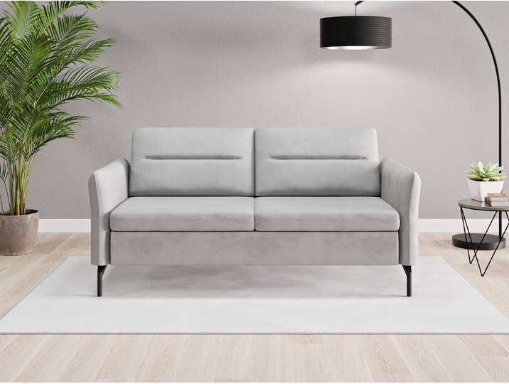 Einzelsofa Rio - Grau (Achatgrau) - Vintage Velours