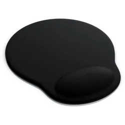 CSL Mauspad, Ergonomisches Schaumstoff Office Mousepad, Entlastung des Handgelenks, schwarz