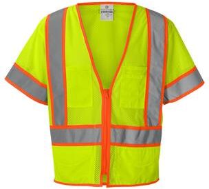 Kishigo 1242-1243 Ultra-Cool Six-Pocket Mesh Surveyor’s Vest in Lime size Large