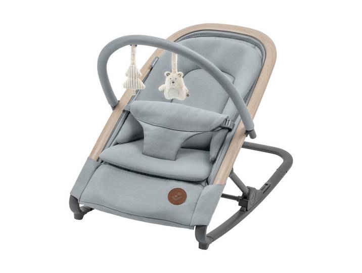 Maxi-Cosi Schaukelwippe Kori, Grau, 42.5x48x73.5 cm, Bezug abnehmbar, waschbar, Sicherheitsgurt, Spielbogen, zusammenklappbar, Babymöbel, Babywippe