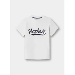Hackett London für Jungen. HK5000020 T-shirt Logo Tee weiß (K07), Lässig, Baumwolle, Kurzarm, Kinderbekleidung