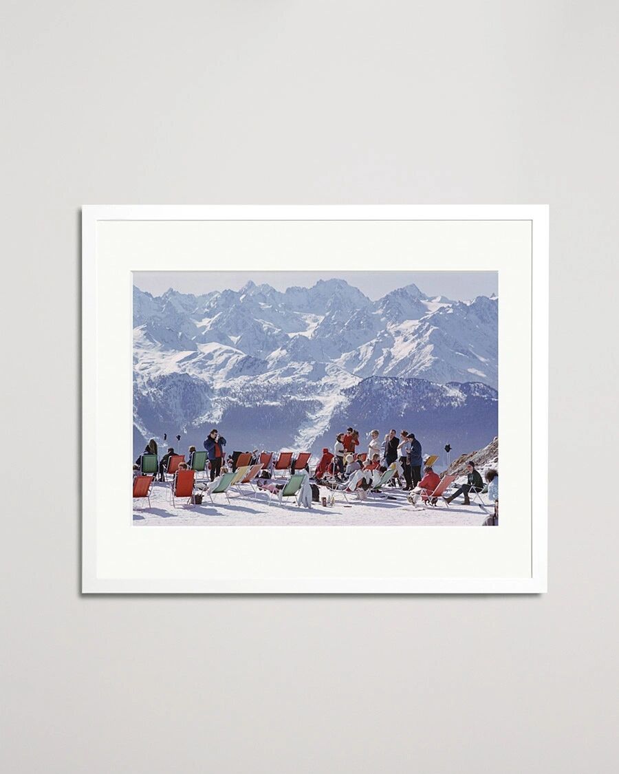 Sonic Editions Framed Slim Aarons Lounging in Verbier