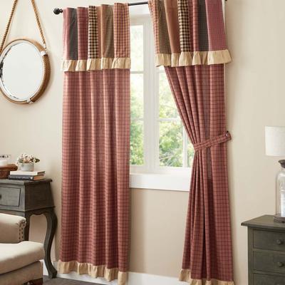 VHC Brands Maisie Panel with Attached Patch Valance Set of 2 84x40