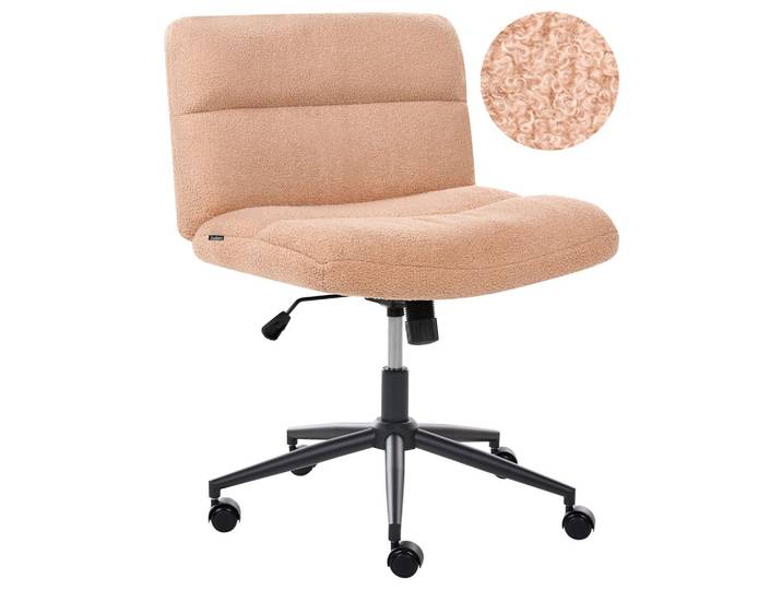 SCHREIBTISCHSTUHL Bouclé Pfirsichrosa Catlin