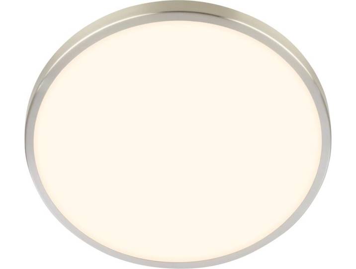 Briloner NOBRE LED Deckenlampe, Dekorblende, Warmweißes Licht, Nickel-matt, Ø33 x 6 cm
