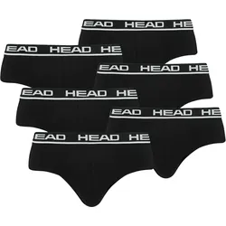 HEAD Herren Brief, 6er Pack - Slip, Logobund, Cotton Stretch Schwarz / M