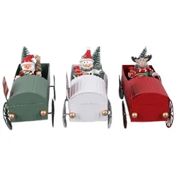 Deko Weihnachtsauto Weihnachtsmann grün