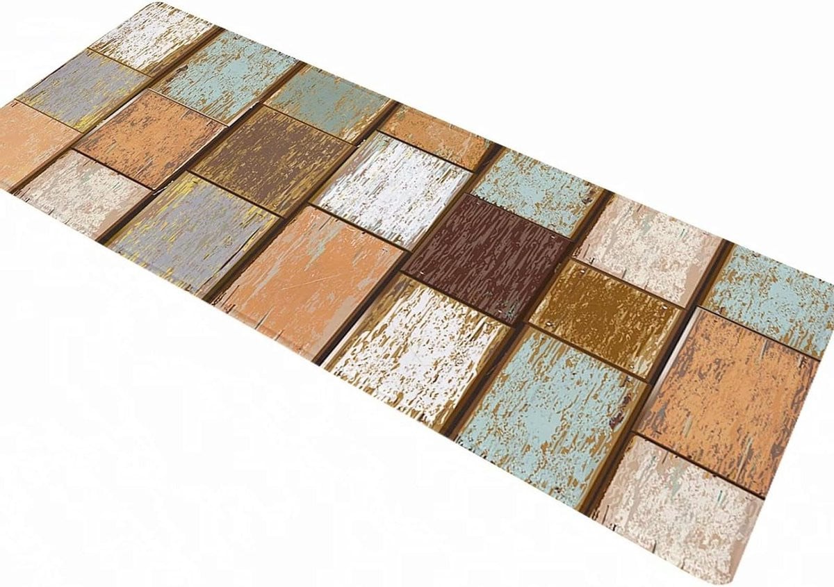 Bruine absorberende binnendeurmat van flanel, 50 x 160 cm