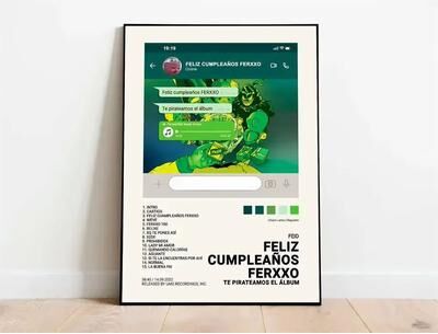 Inspired Finds Latin Rapper Album Cover Canvas Poster Wall Art For Aesthetic Room Decor inter Shibuya La Mafia Feid 19.69x27.56in (no Frame)