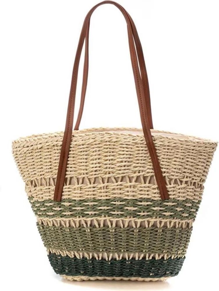 Xti Bolso Tote De Rafia 184406 Aqua Verde Verde Talla Única Mujer