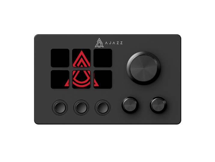 AJAZZ AKP03E Assistant de Bureau Écran LCD Contrôleur Multimédia Utilisation à Une Touche Boutons Personnalisables Console de Streaming en Direct Tout-en-Un Extension de Bureau Plug-and-Play Écran Électronique pour Création de Contenu/Productivité de Bure