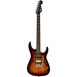 Charvel Pro-Mod Plus Dinky DK24 HSS 2PT EB QM EB Amber Tiger Eye - E-Gitarre