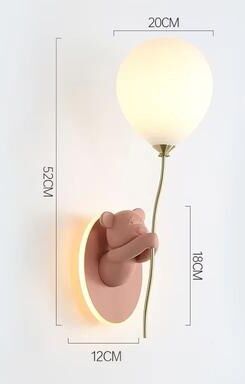 Uplift Picks Nordic Bear Balloon Wall Lamp Kids Bedroom Bedside Light e