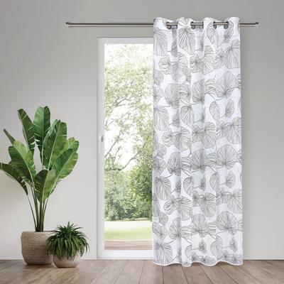 Vorhang GERSTER "Vania" Gr. 1, schwarz-weiß (schwarz, weiß), B:145cm H:245cm, Polyester, Gardinen, SB-Ösenschal "Vania"