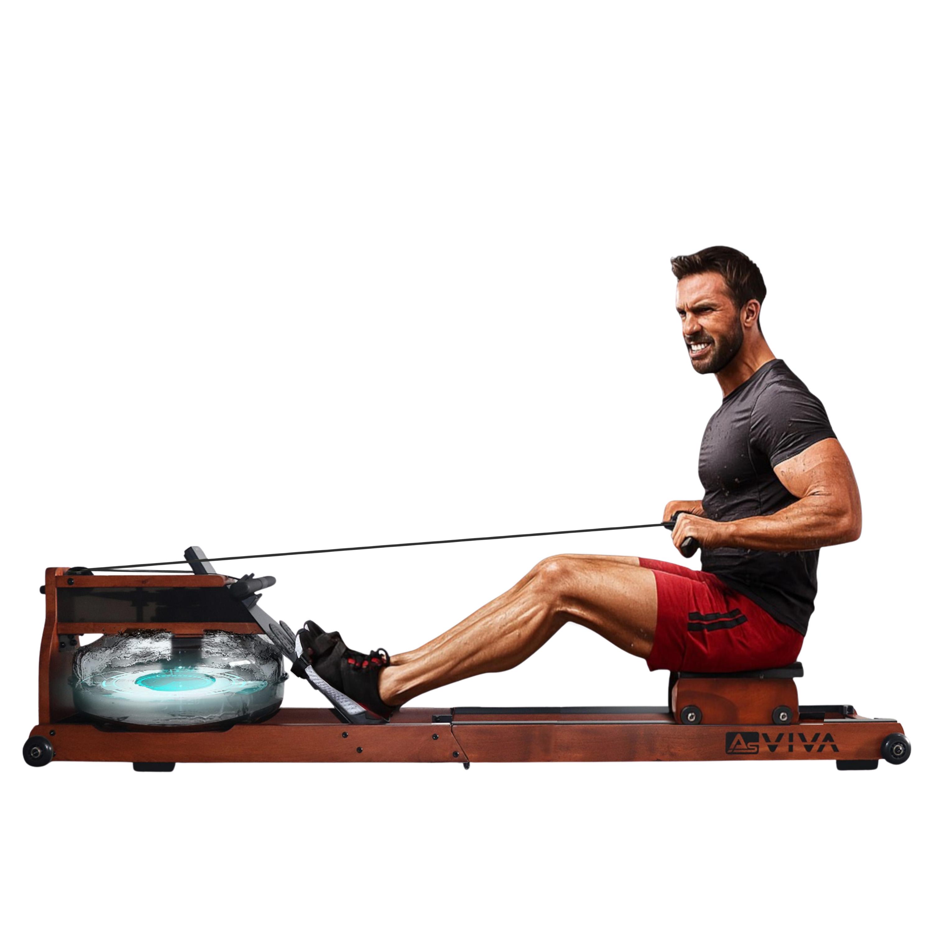 AsVIVA RA18 Wasser-Rudergerät mit Bluetooth, Wasserwiderstand, Pulsgurt, Kinomap