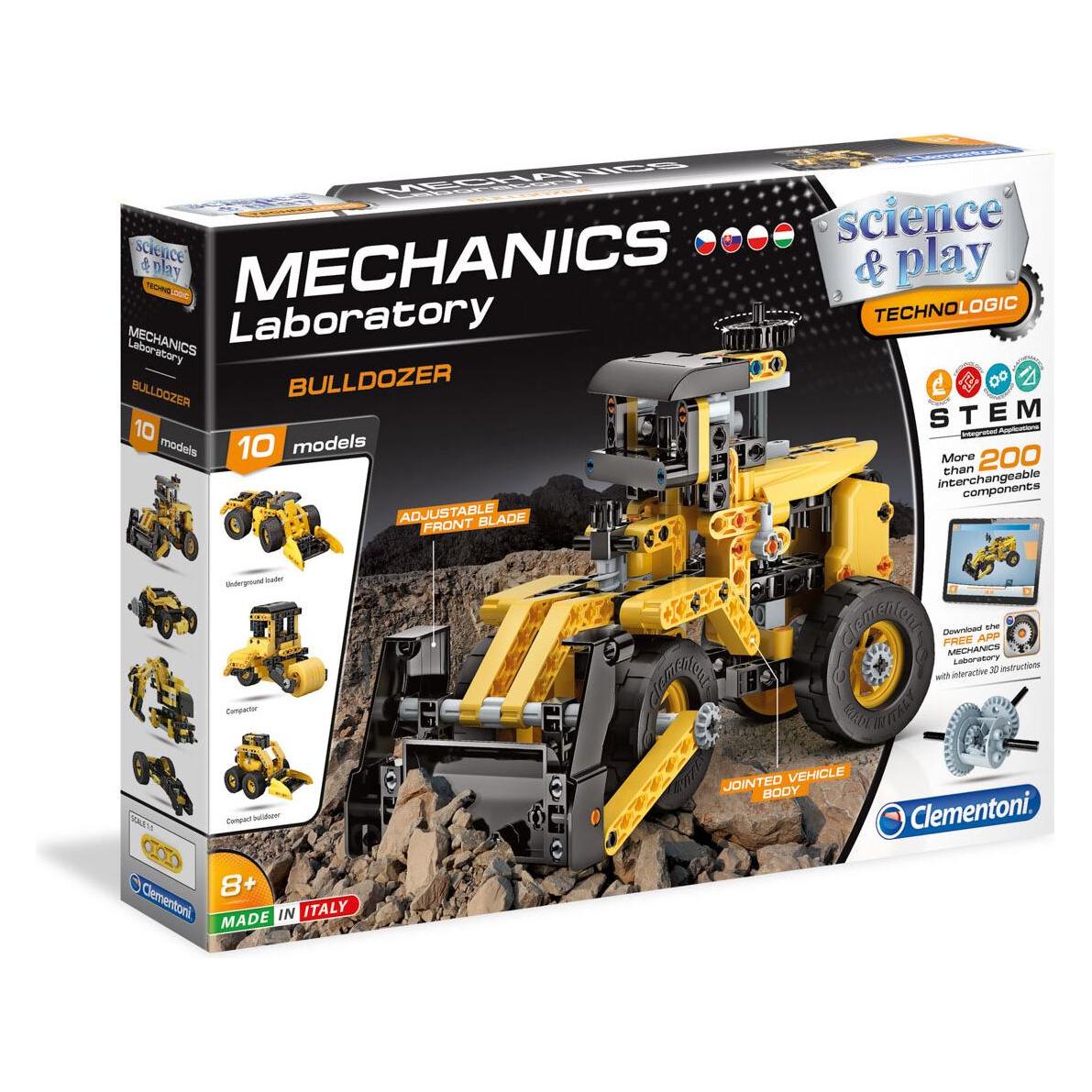 Clementoni Mechanisches Labor - Bulldozer, 10 Modelle, 200 Stück (104950317)